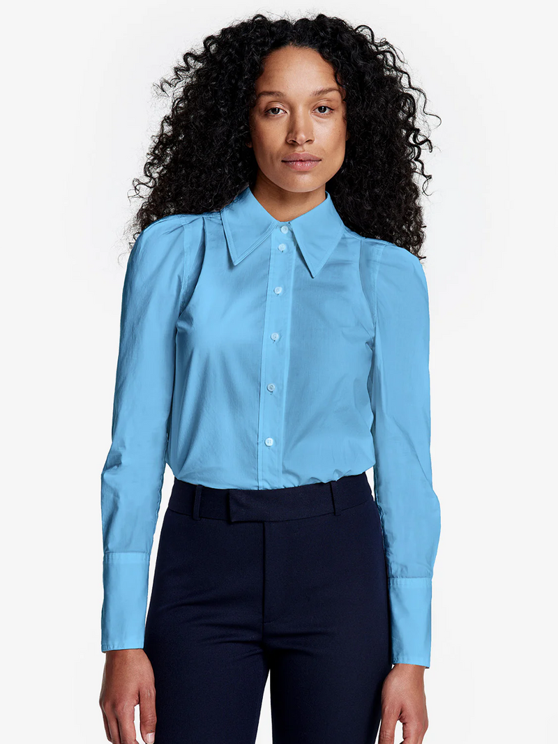 Box Pleat Shirt in French Blue