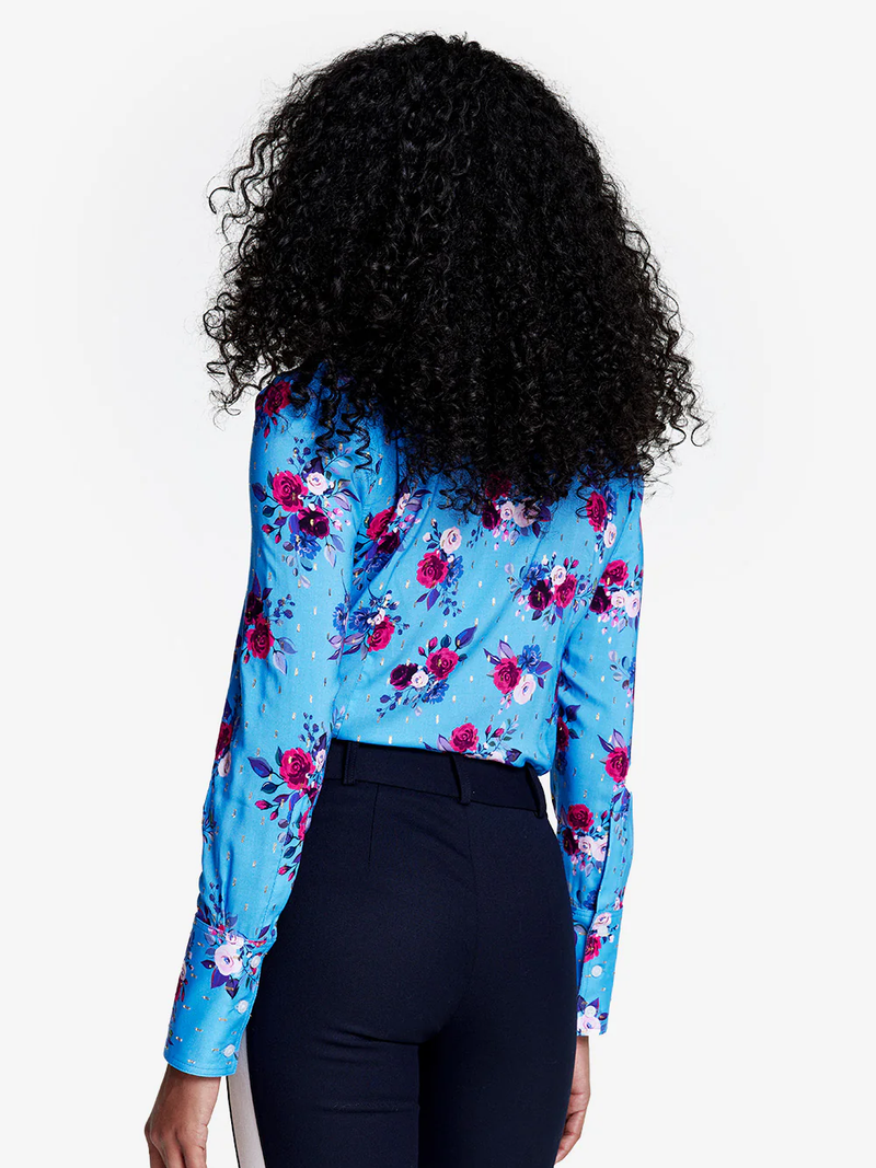 Box Pleat Shirt in Cerulean Floral