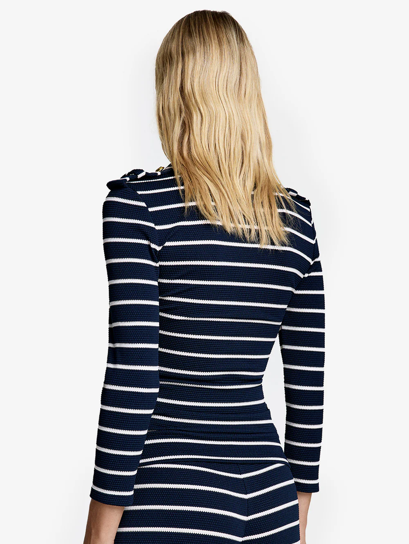 Navy Breton Nautical Knit Top