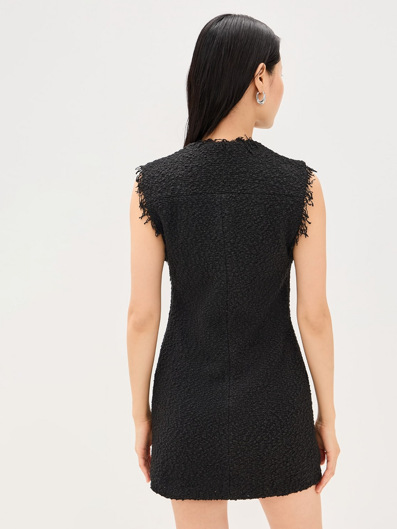 Solai Bouclé Mini Dress in Black