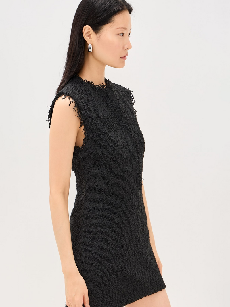 Solai Bouclé Mini Dress in Black