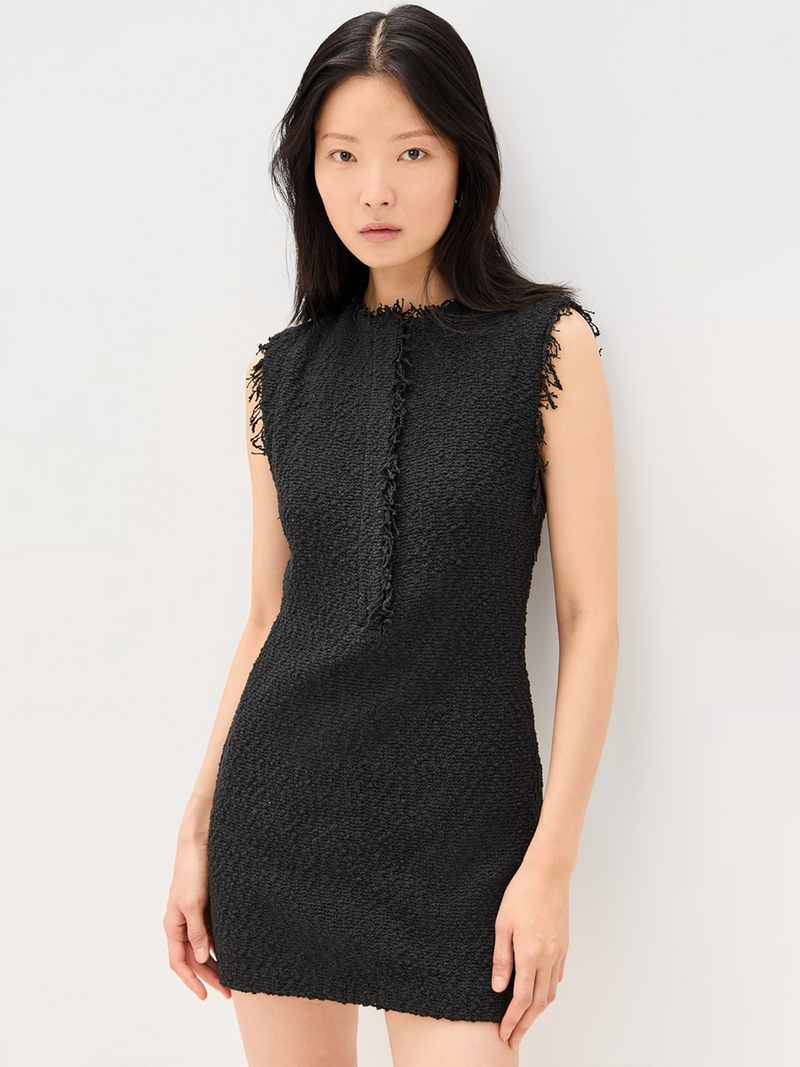 Solai Bouclé Mini Dress in Black