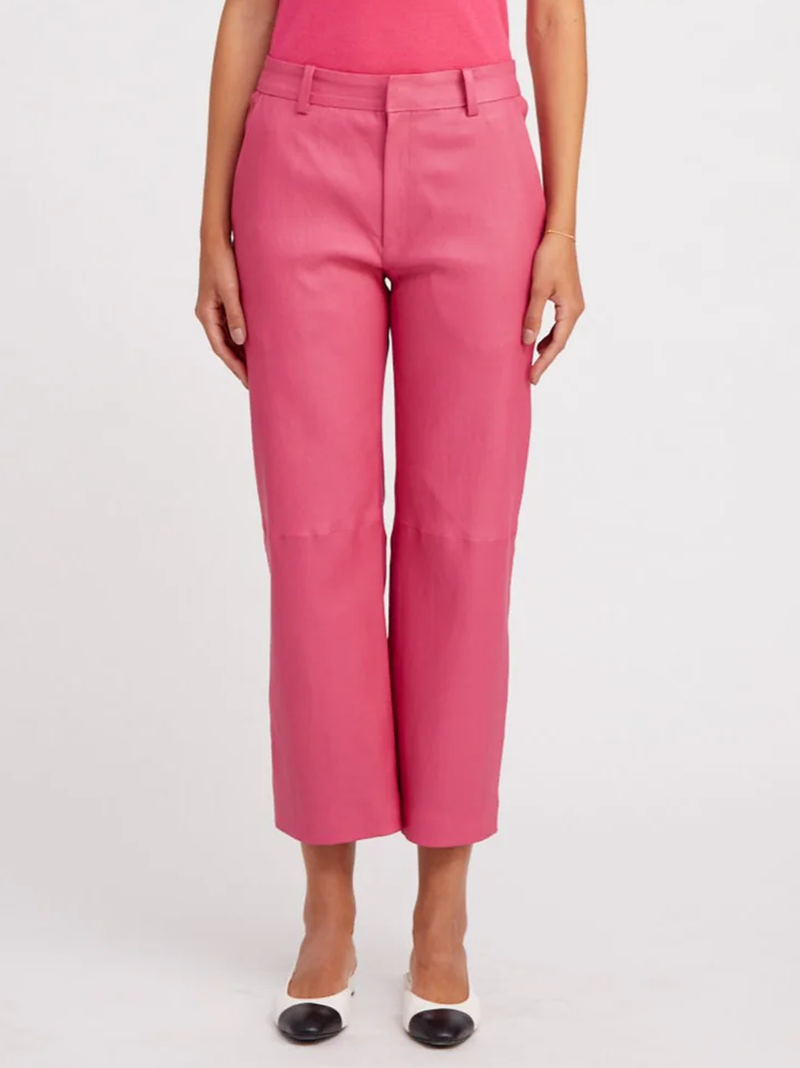 Hot Pink Cropped Baggy Lowrise Trousers