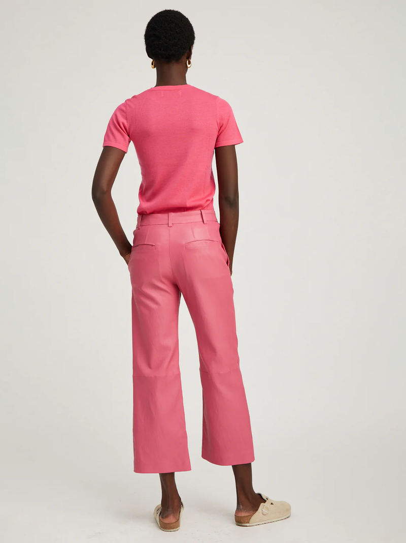 Hot Pink Cropped Baggy Lowrise Trousers