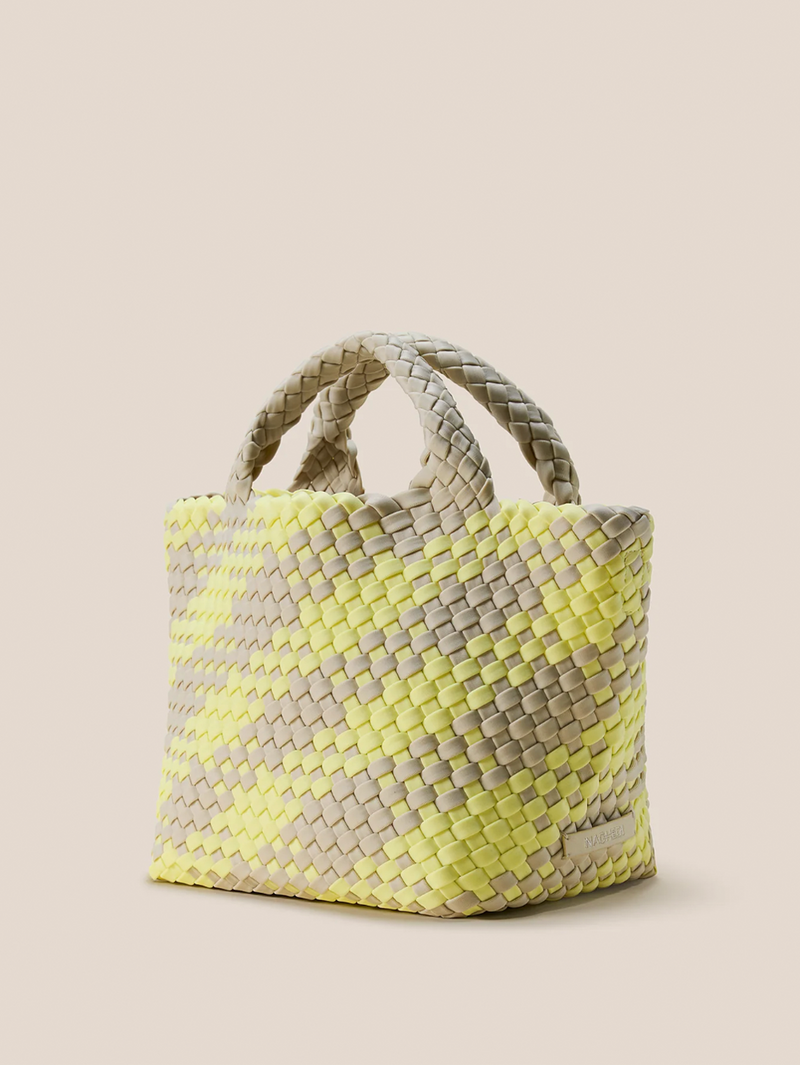 St. Barths Small Tote Plaid in Straw