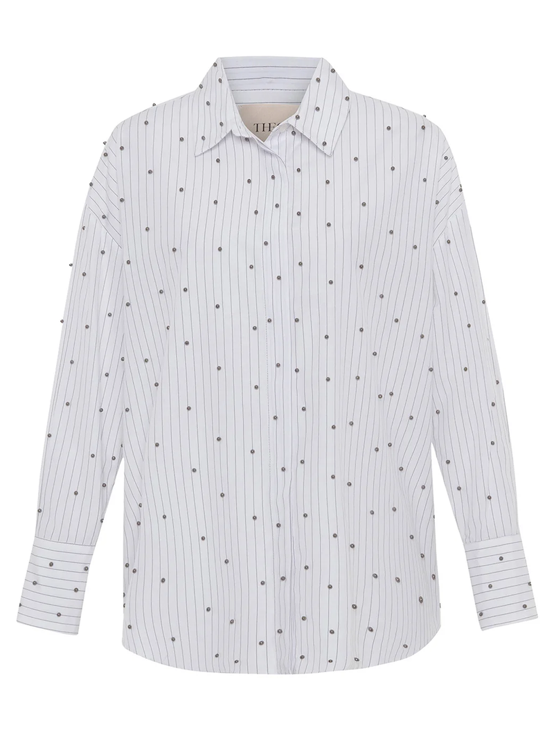 Echo Pearly Shirt in White Gunmetal