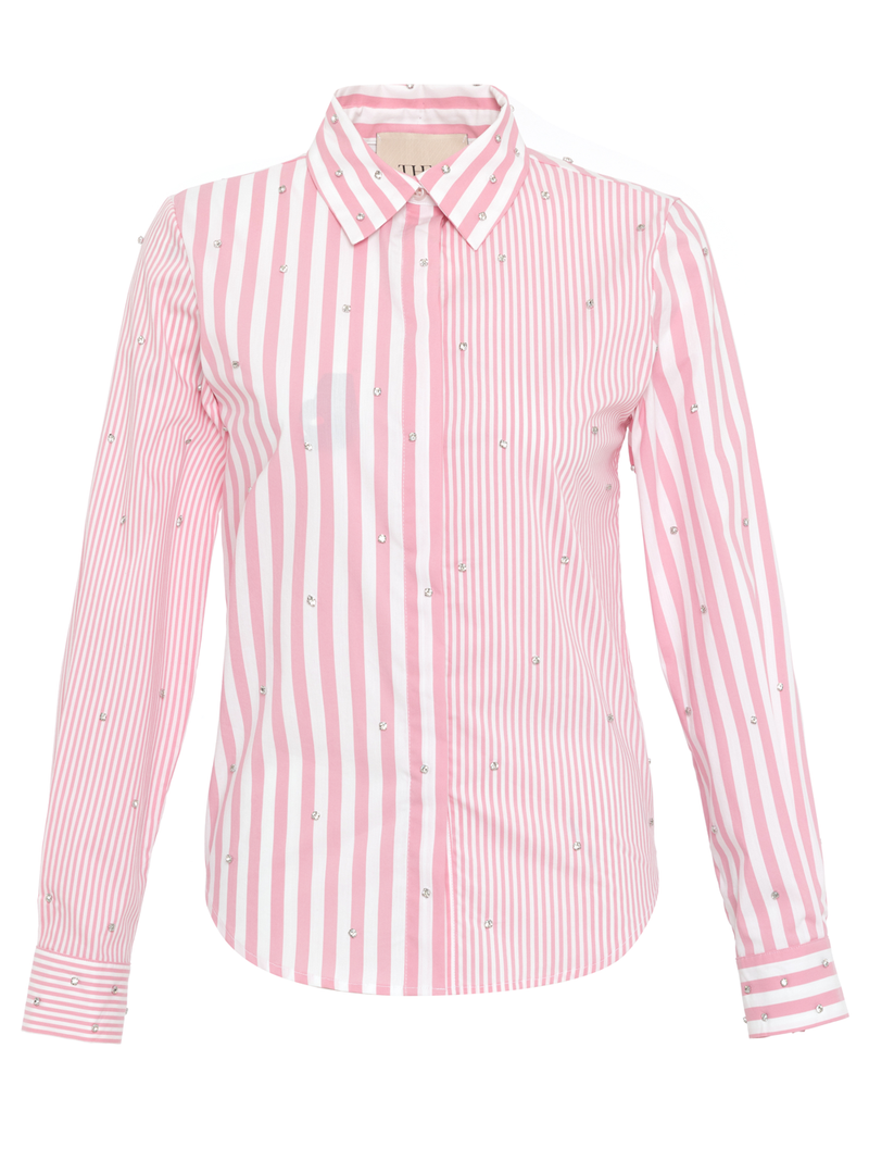 Echo Mix Stripe Pearly Shirt in Lantana