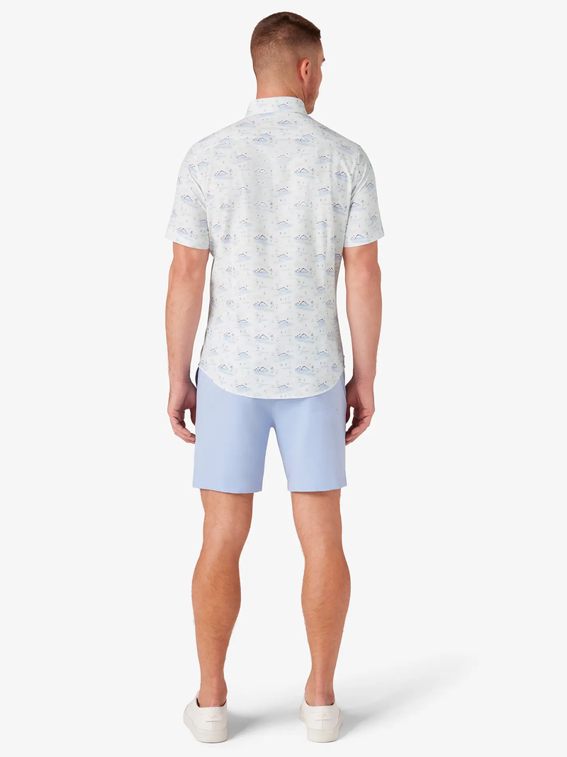 Leeward Short Sleeve Shirt in White Tidal Pool