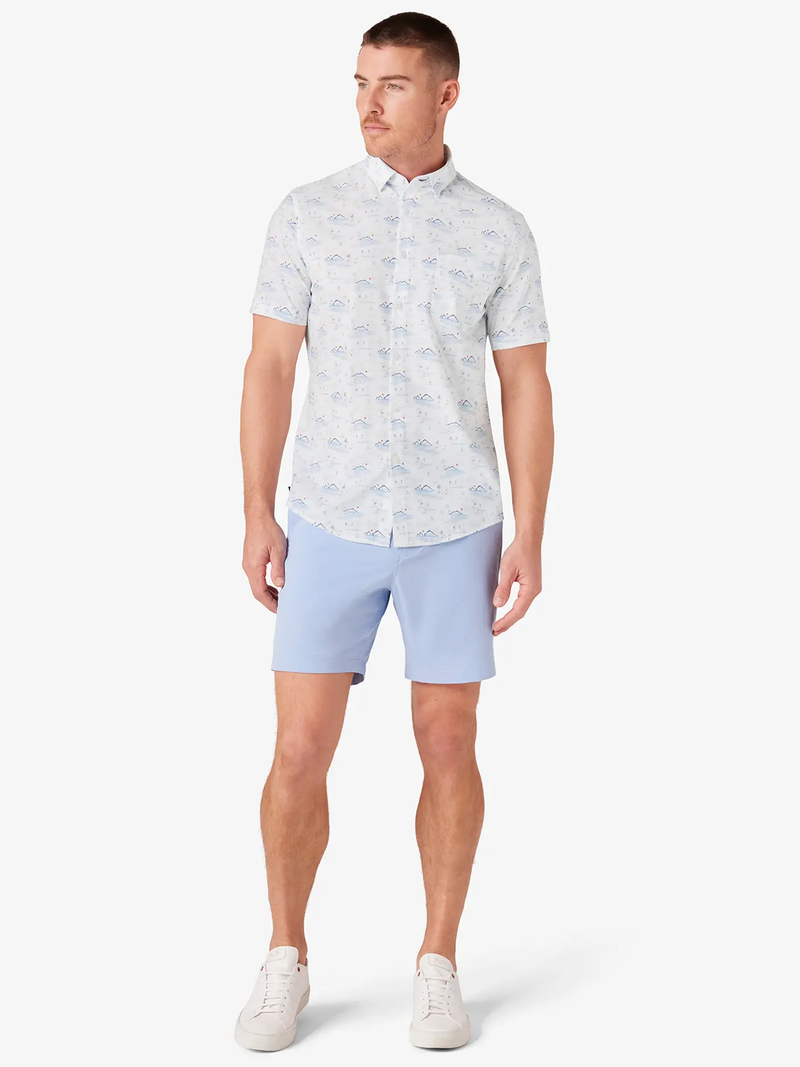 Leeward Short Sleeve Shirt in White Tidal Pool