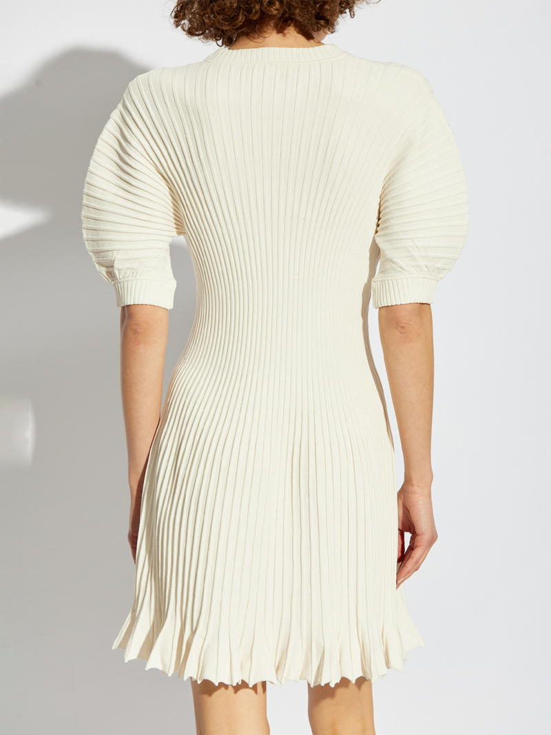 Talie Rib-Knit Minidress in Cowrie