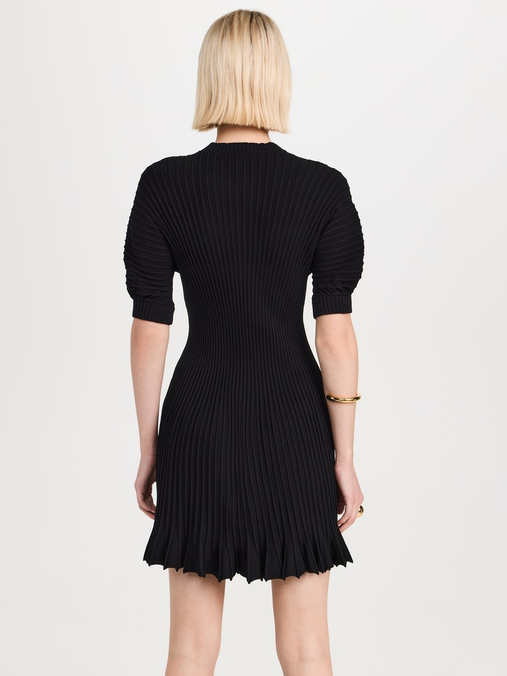 Talie Rib-Knit Minidress in Noir