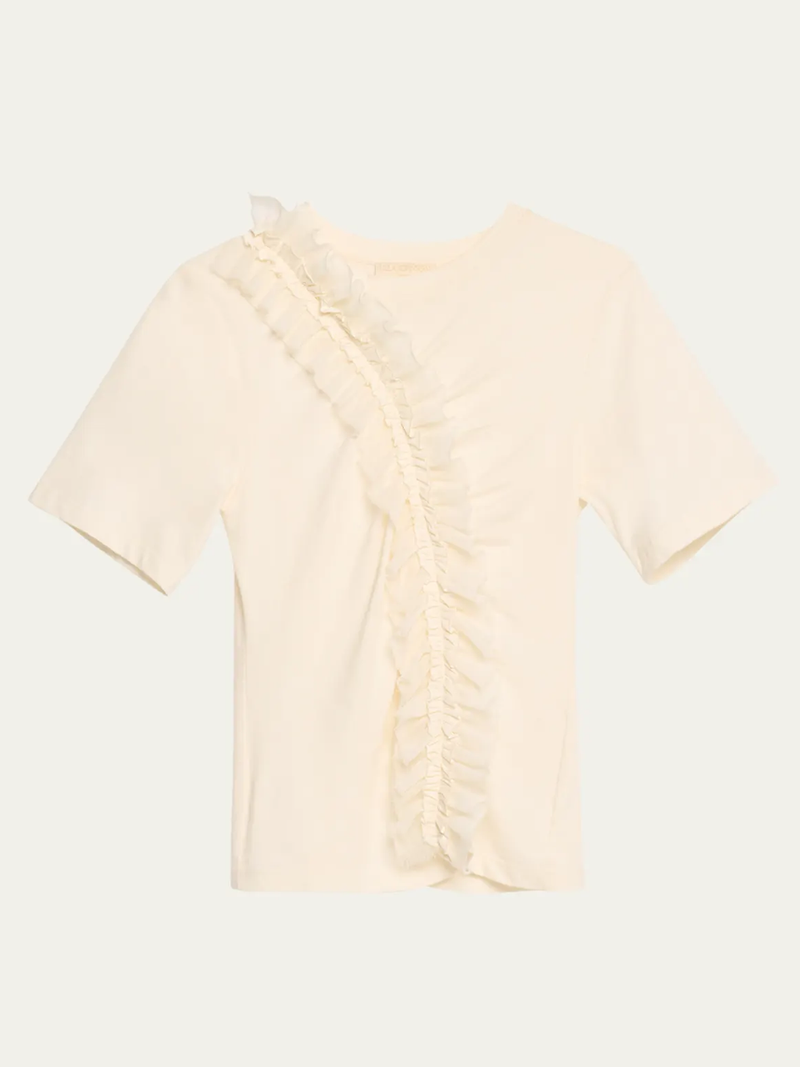 Vivi Ruffle Top in Cowrie