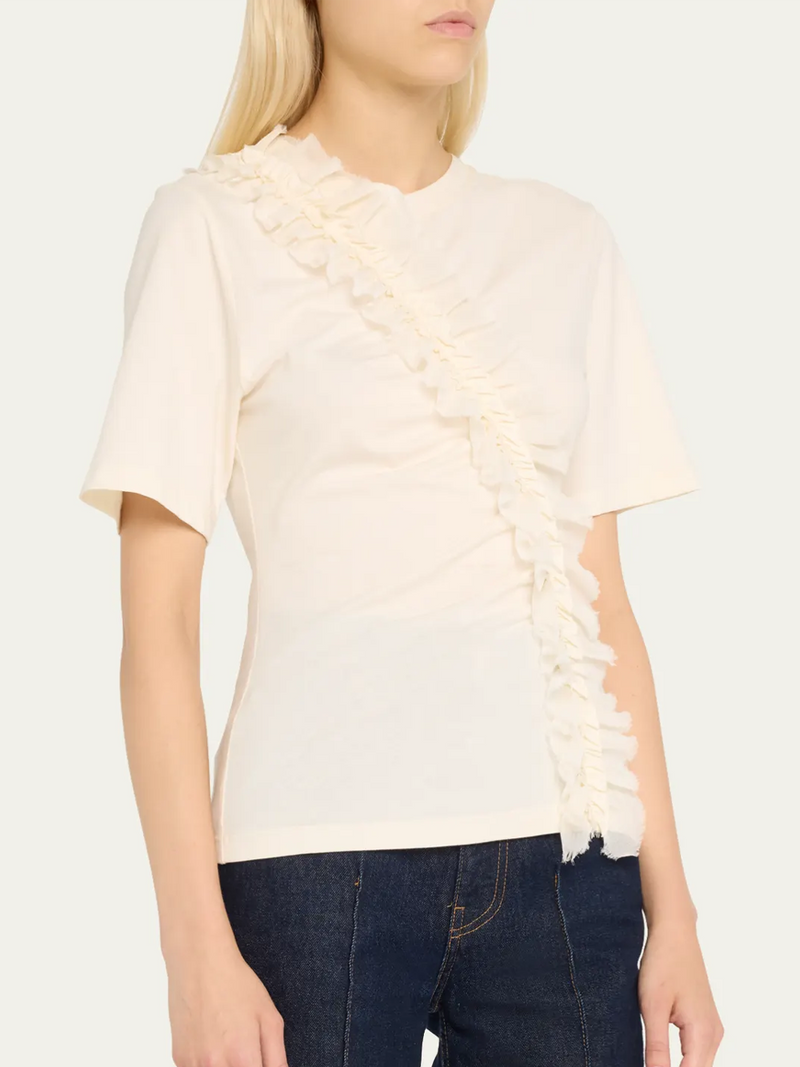 Vivi Ruffle Top in Cowrie