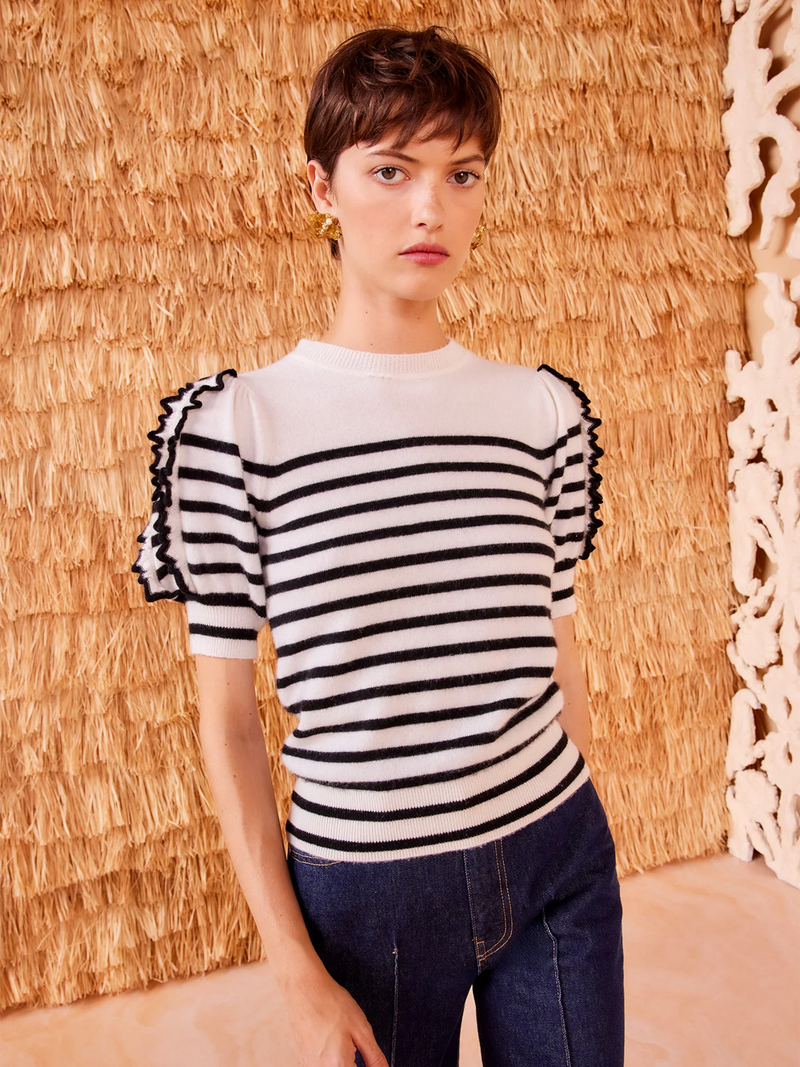 Ottilie Stripe Cashmere Top