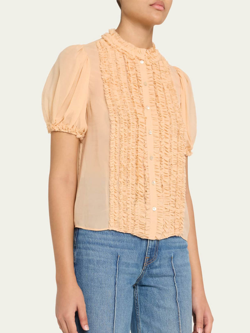 Adira Ruffled Silk Top