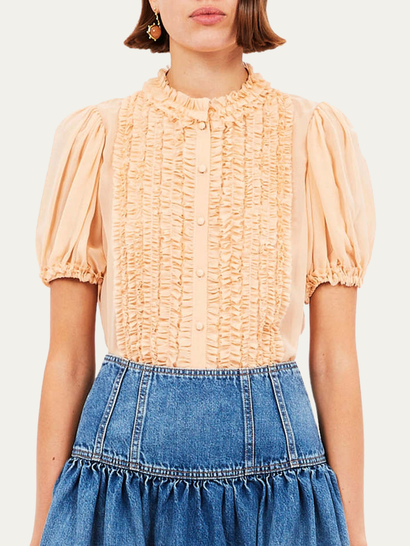 Adira Ruffled Silk Top