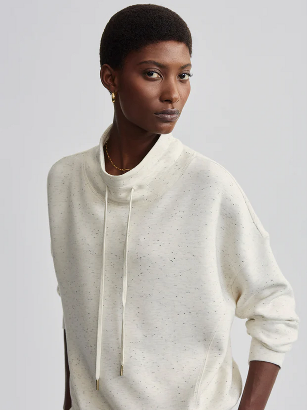 Oakdale Sweat in Ivory Marl Fleck