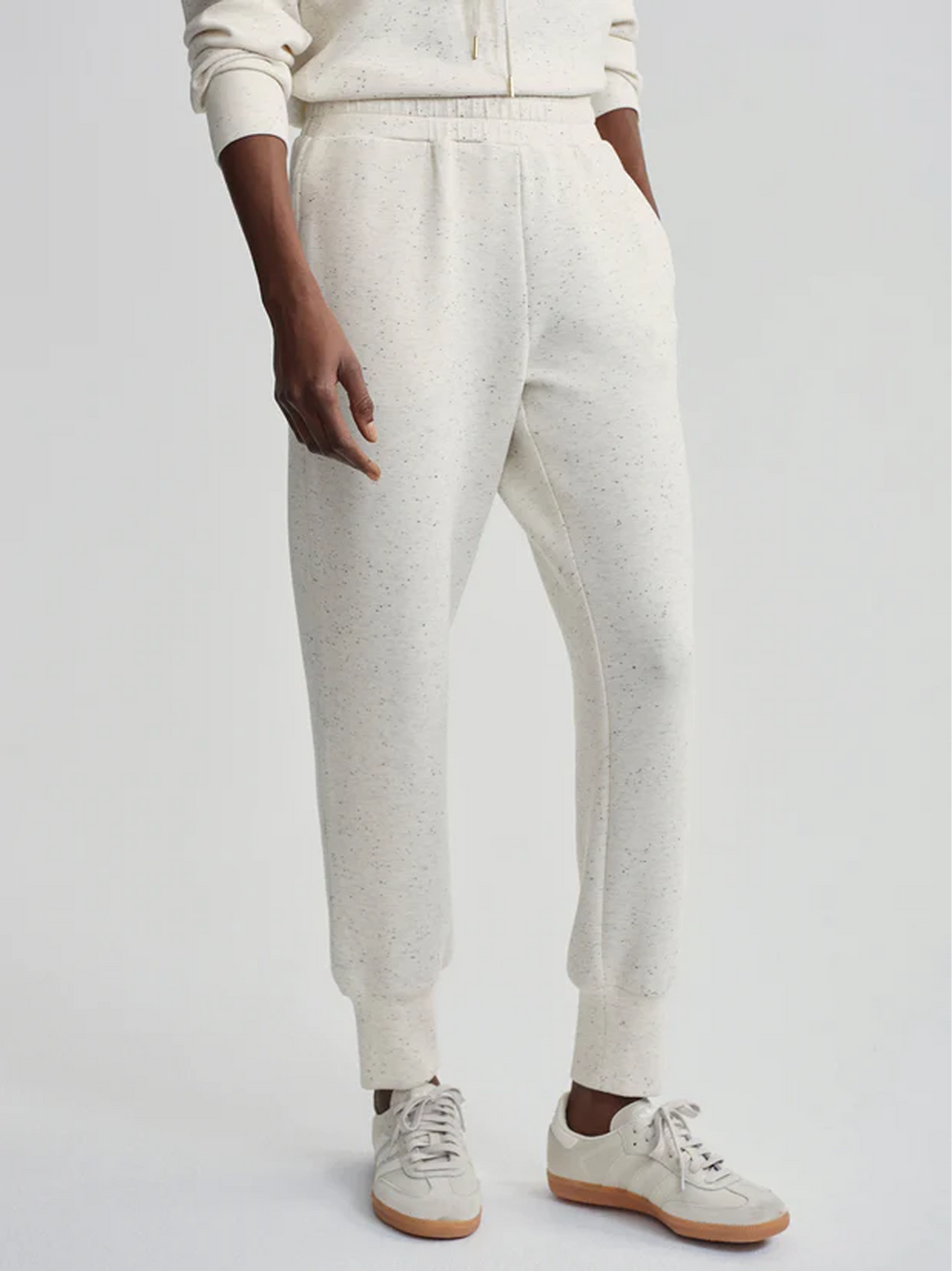 The Slim Cuff Pant 25" Ivory Marl Fleck