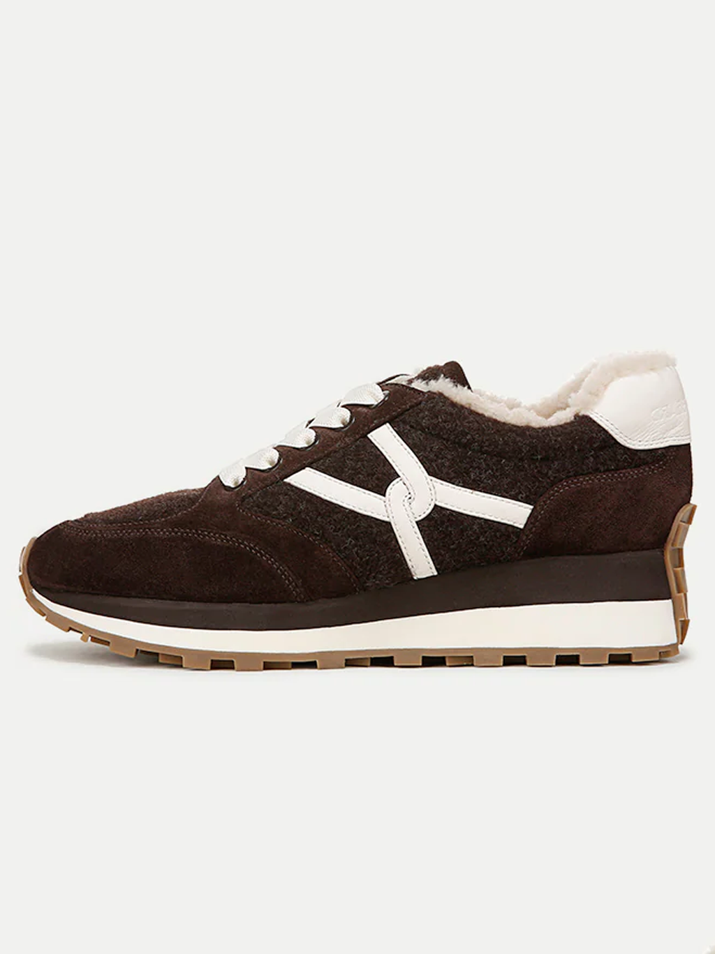 Valentina Shearling Sneaker in Espresso