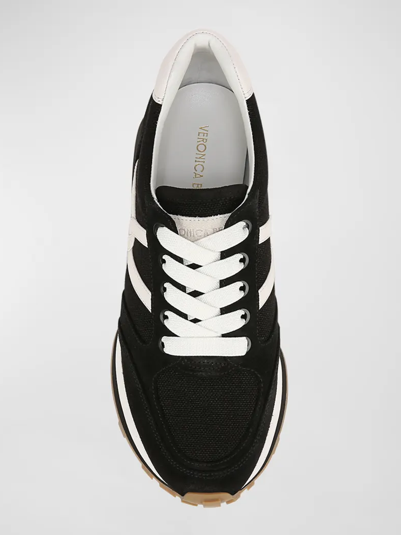 Valentina Mixed Leather Retro Sneakers