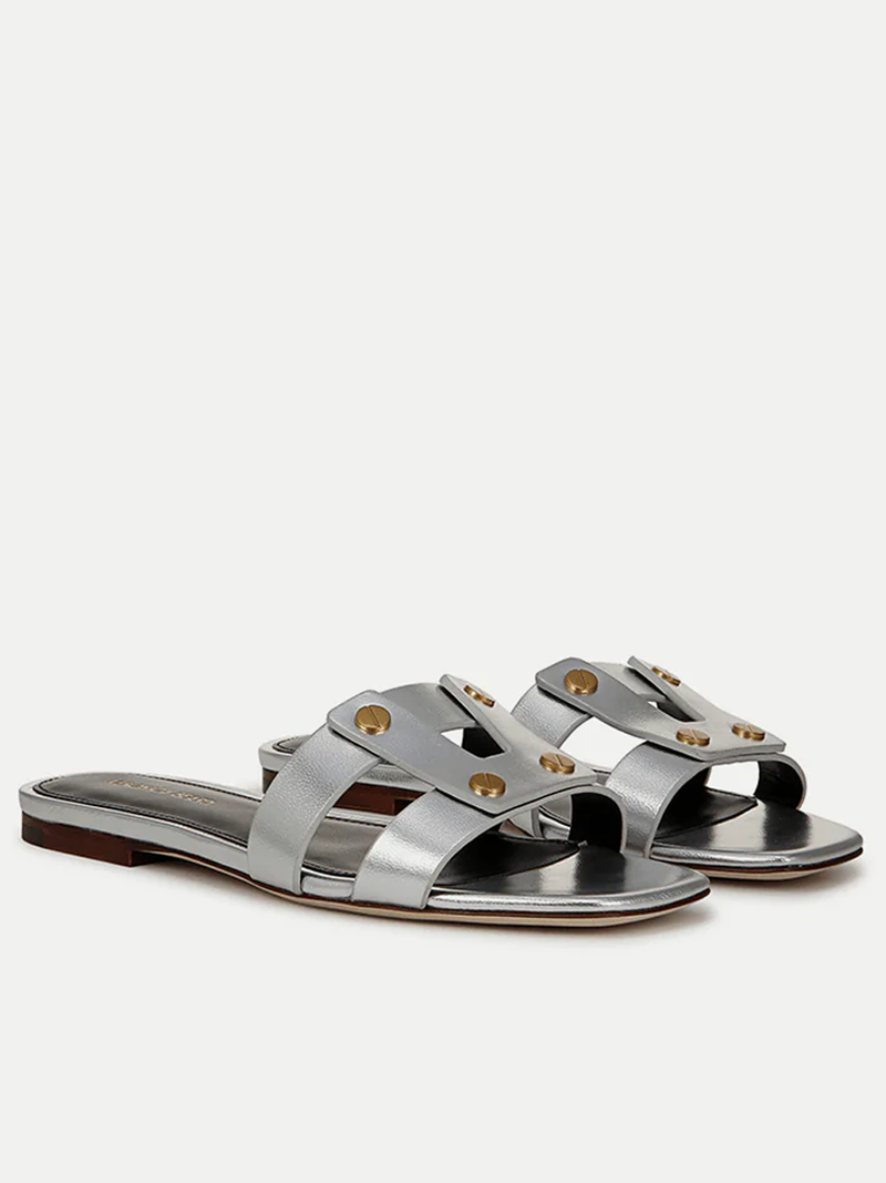 Via Slide Sandal in Silver