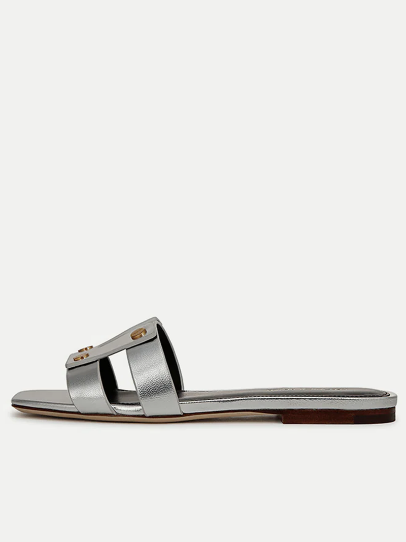 Via Slide Sandal in Silver