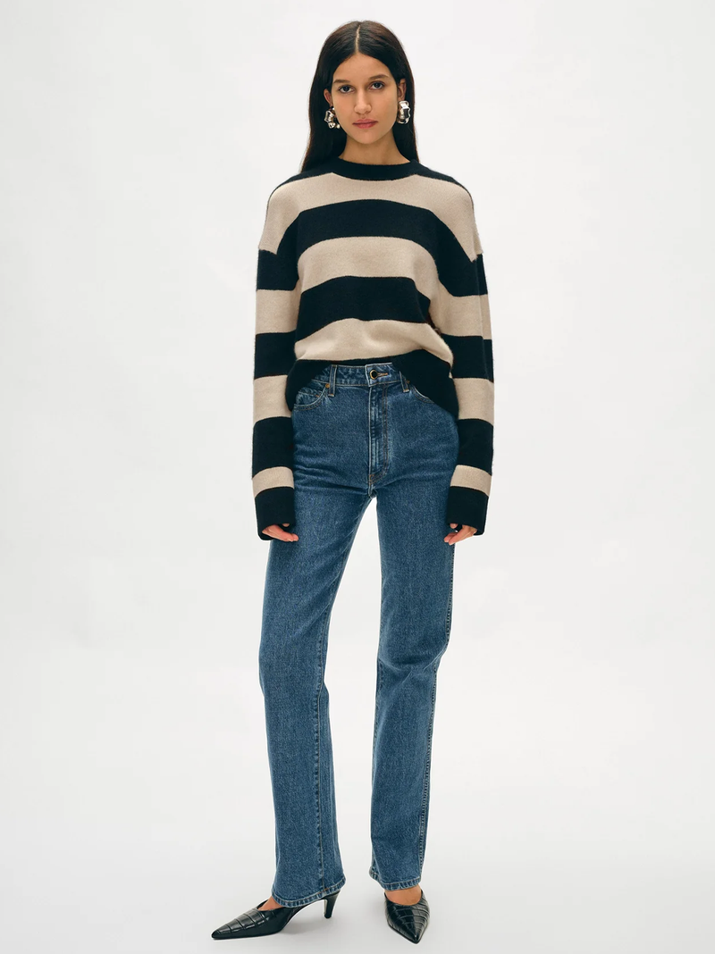 Cashmere Striped Crewneck