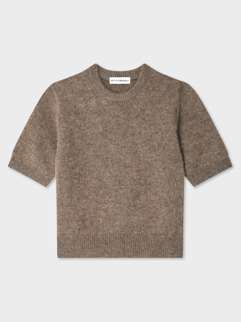 Brushed Cashmere Tee in Taupe