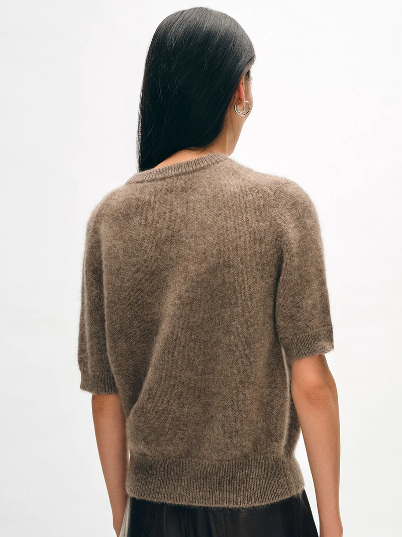 Brushed Cashmere Tee in Taupe