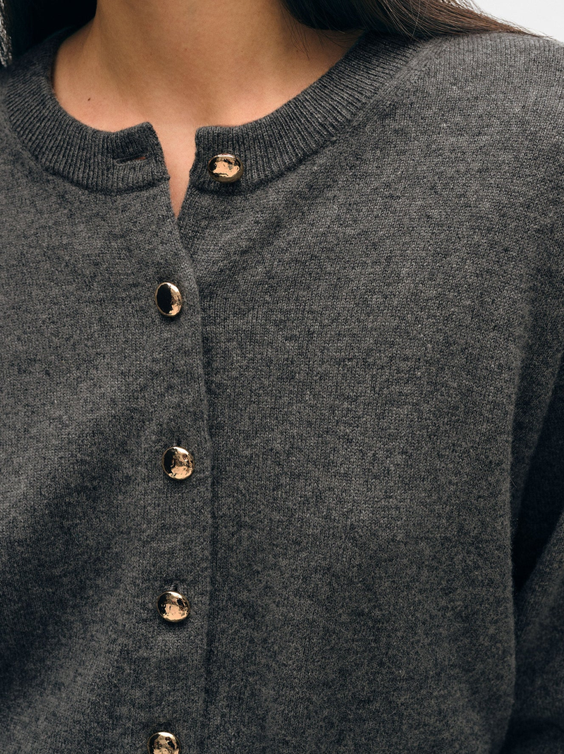 Cashmere Gold Button Cardigan